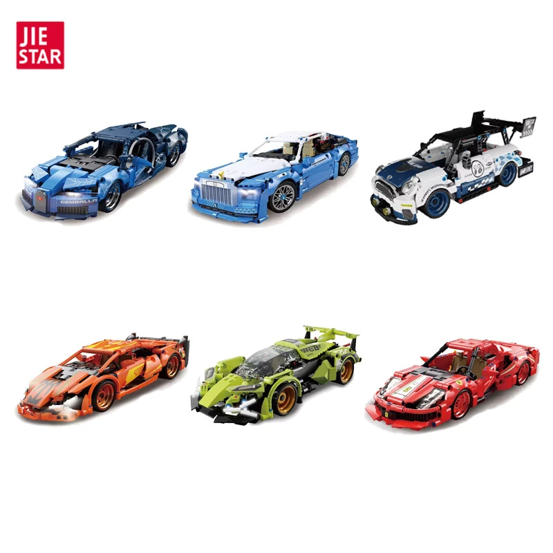 Jiestar Toys DIY Racing Sports Car Model Building Construction Set Toy Educational Building Block Brick DIY Children Toy Car Wholesale Kids Plastic Toy