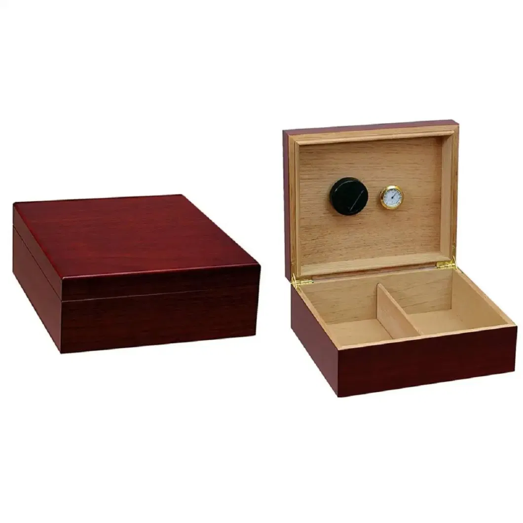 Desktop Cherry Woodcigar Humidor with Hygrometer and Humidifier